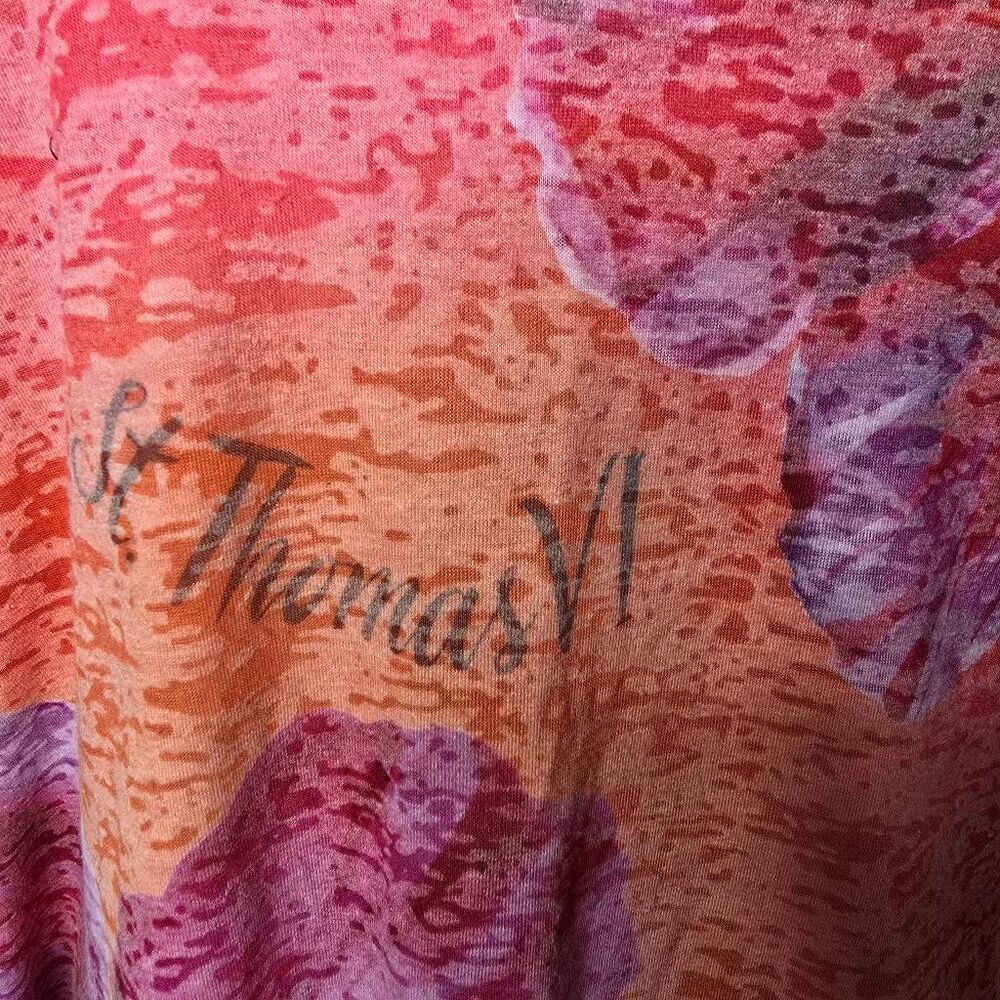 Kai Wahine Designs St Thomas VI Hibiscus Burnout Tank Cover Up Dress Pockets L - Picture 3 of 10